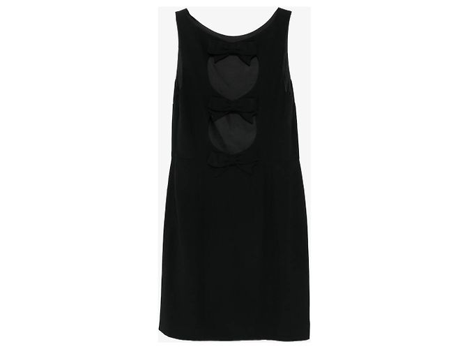 Autre Marque Moschino ärmelloses Kleid aus schwarzem Acetat - Ansicht 2