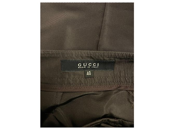 Autre Marque Pantalones Gucci en mezcla de seda marrón - vista 5