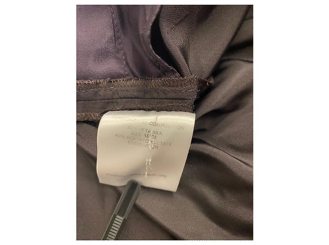 Autre Marque Pantalones Gucci en mezcla de seda marrón - vista 6