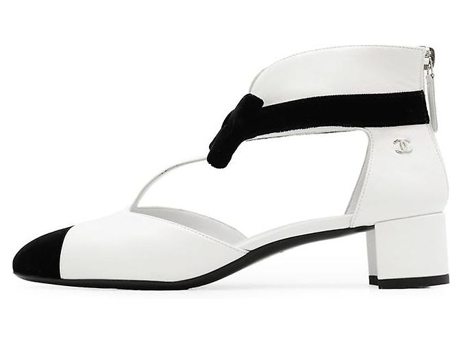 Décolleté in pelle e velluto Chanel G35243 - vista 2