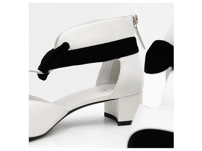 Décolleté in pelle e velluto Chanel G35243 - vista 8
