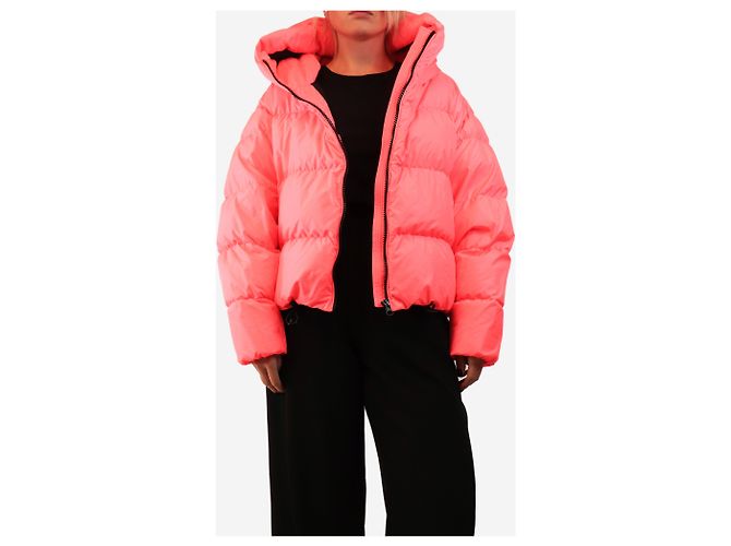Autre Marque Chaqueta puffer con capucha rosa neón - talla M - vista 3