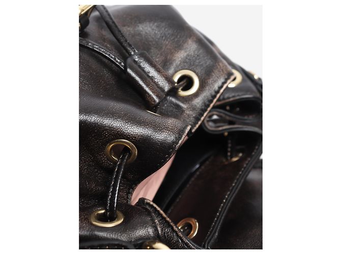 Miu Miu Mini-Rucksack aus Coffee-Leder - Ansicht 11