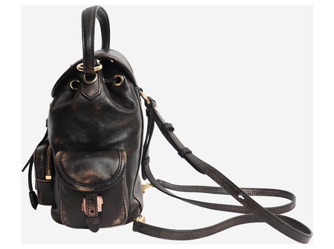 Miu Miu Mini-Rucksack aus Coffee-Leder - Ansicht 4