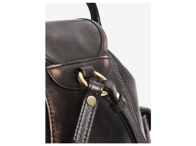 Miu Miu Mini-Rucksack aus Coffee-Leder - Ansicht 7