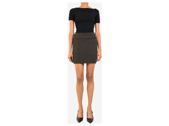 Autre Marque Minifalda de punto de cachemira marrón - talla S - vista 2