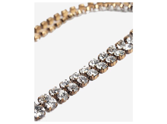 Balenciaga Collana choker a doppio filo in cristallo dorato - vista 3