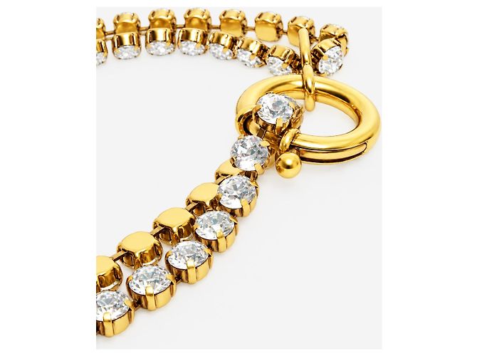 Balenciaga Collana choker a doppio filo in cristallo dorato - vista 5