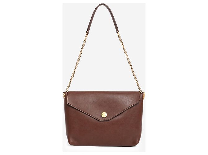 Céline Borsa a tracolla a busta in pelle marrone - vista 2