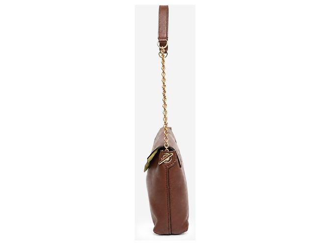 Céline Borsa a tracolla a busta in pelle marrone - vista 4