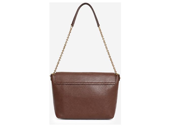 Céline Borsa a tracolla a busta in pelle marrone - vista 5