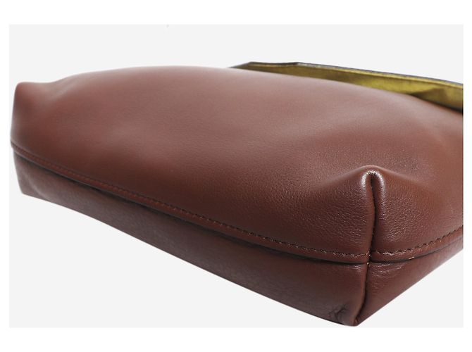 Céline Borsa a tracolla a busta in pelle marrone - vista 6