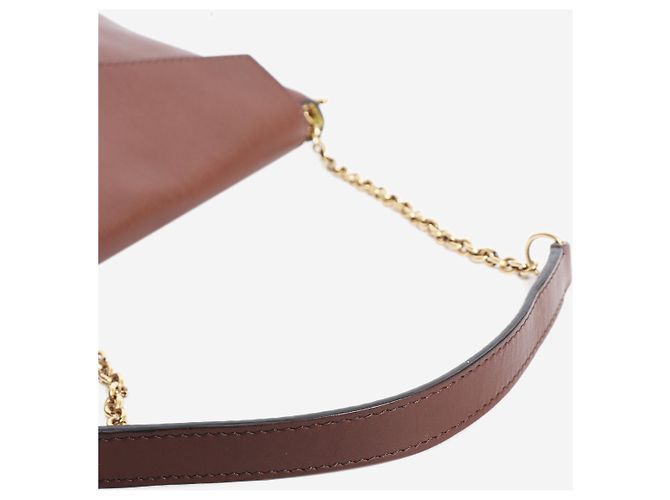 Céline Borsa a tracolla a busta in pelle marrone - vista 7
