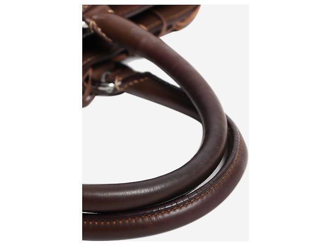 Prada Borsa tote in pelle marrone con frange - vista 6