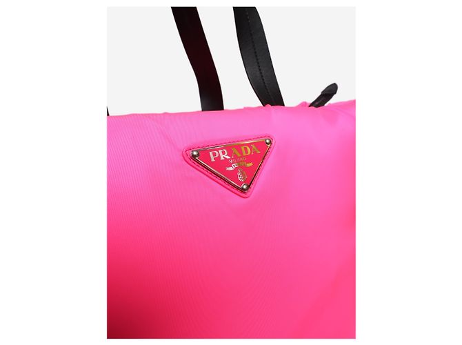 Tote Prada Saco de compras acolchoado em nylon Tessuto rosa - vista 5