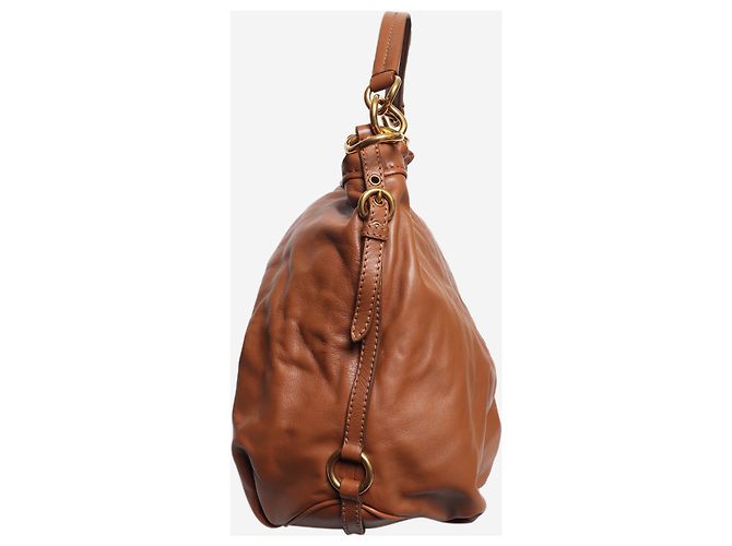 Miu Miu Borsa hobo in pelle marrone - vista 3