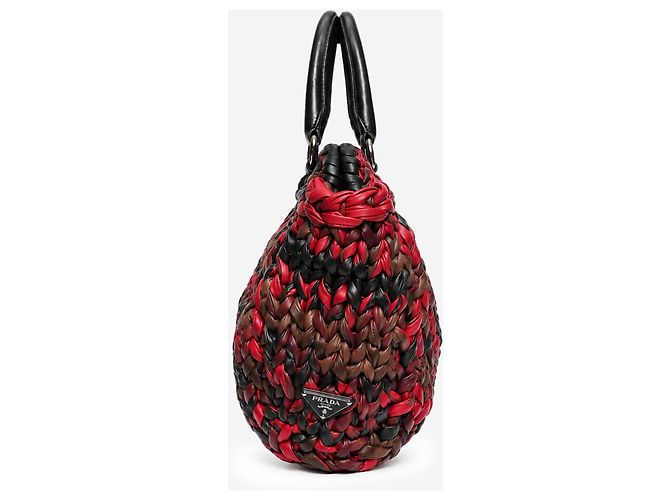 Prada Multicolor gestrickte Nappa-Leder-Tote-Bag - Ansicht 2