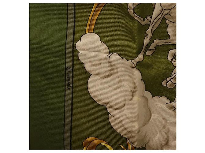 Hermès HERMES Carre 90 Scarf  COSMOS  Silk Green - vista 12