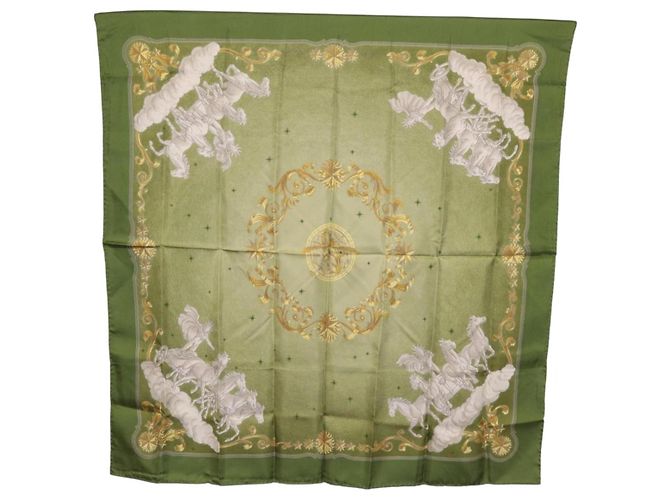 Hermès HERMES Carre 90 Scarf  COSMOS  Silk Green - vista 13