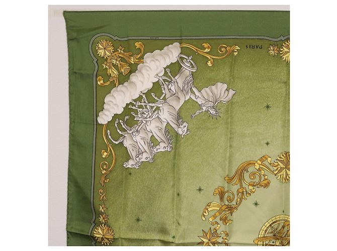 Hermès HERMES Carre 90 Scarf  COSMOS  Silk Green - vista 2