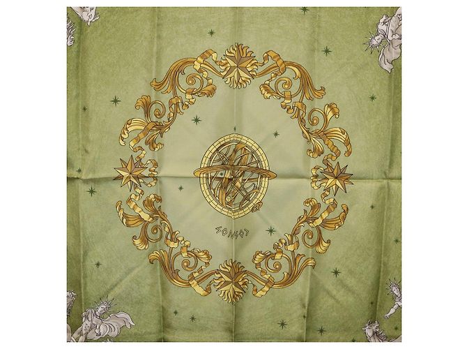 Hermès HERMES Carre 90 Scarf  COSMOS  Silk Green - vista 6