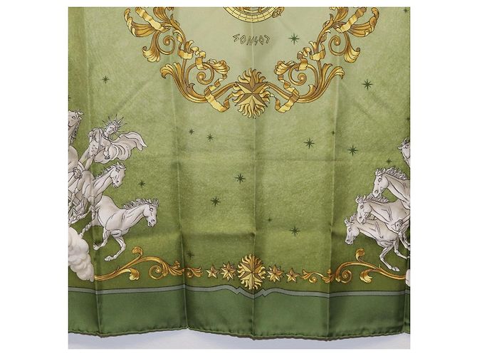 Hermès HERMES Carre 90 Scarf  COSMOS  Silk Green - vista 9
