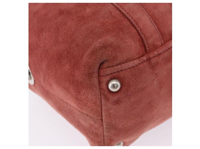 PRADA Tote Bag Suede Silver Pink - vista 15