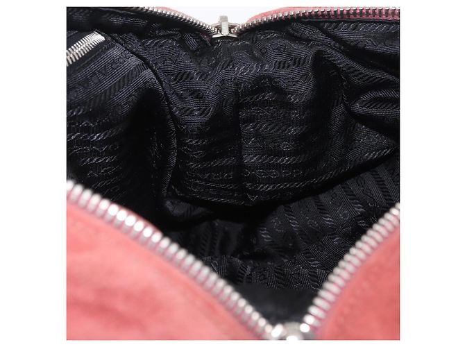 PRADA Tote Bag Suede Silver Pink - vista 24