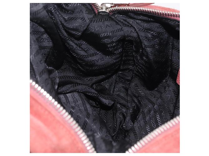 PRADA Tote Bag Suede Silver Pink - vista 25