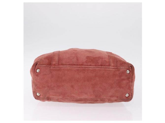 PRADA Tote Bag Suede Silver Pink - vista 6