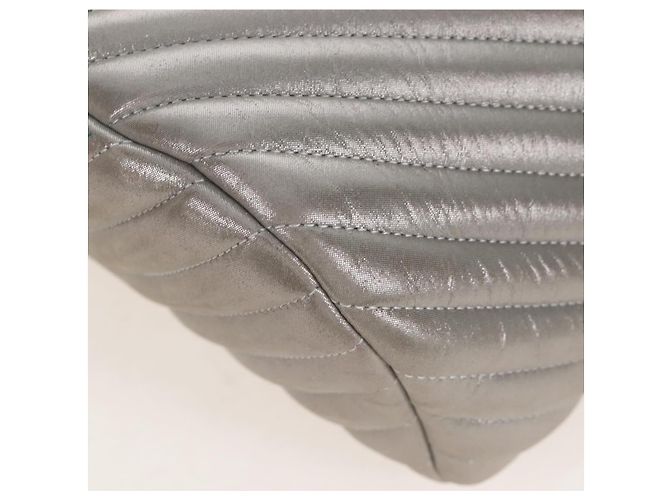 CHANEL V Stitch Backpack Leather Silver CC - vista 20