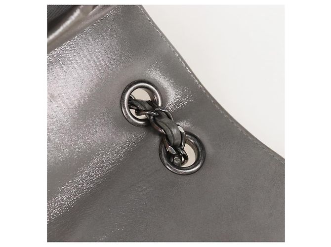 CHANEL V Stitch Backpack Leather Silver CC - vista 26