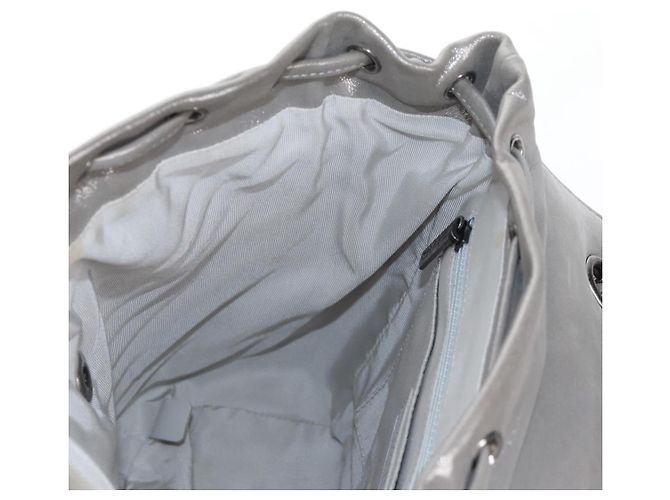 CHANEL V Stitch Backpack Leather Silver CC - vista 29