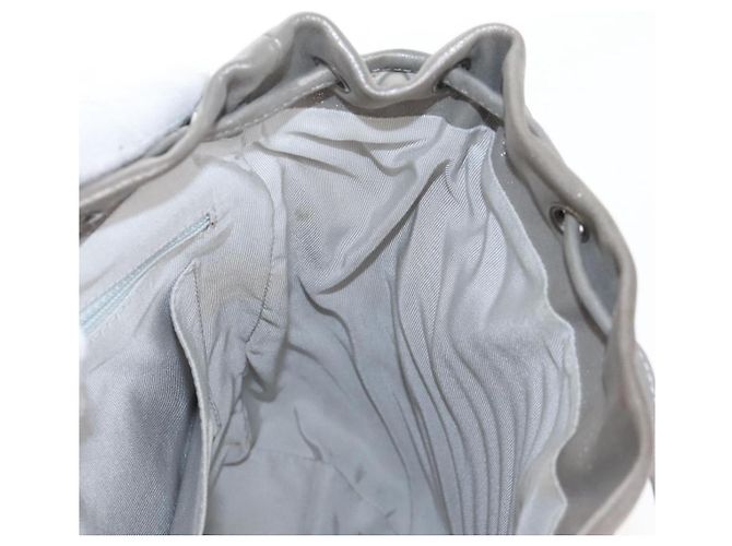 CHANEL V Stitch Backpack Leather Silver CC - vista 30