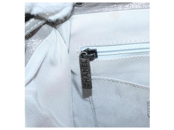CHANEL V Stitch Backpack Leather Silver CC - vista 32