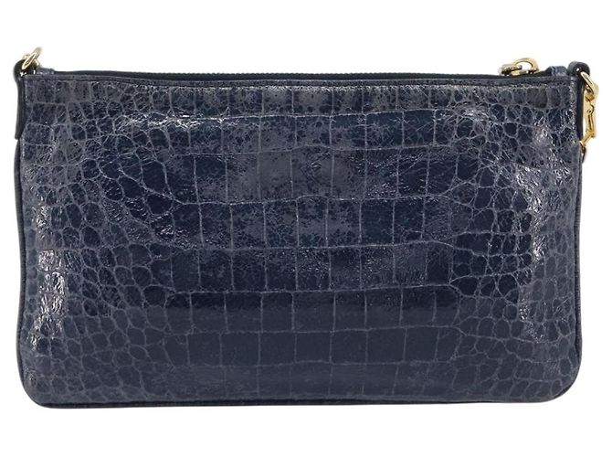 Miu Miu Shoulder Bag Leather Blue Gold - vista 2