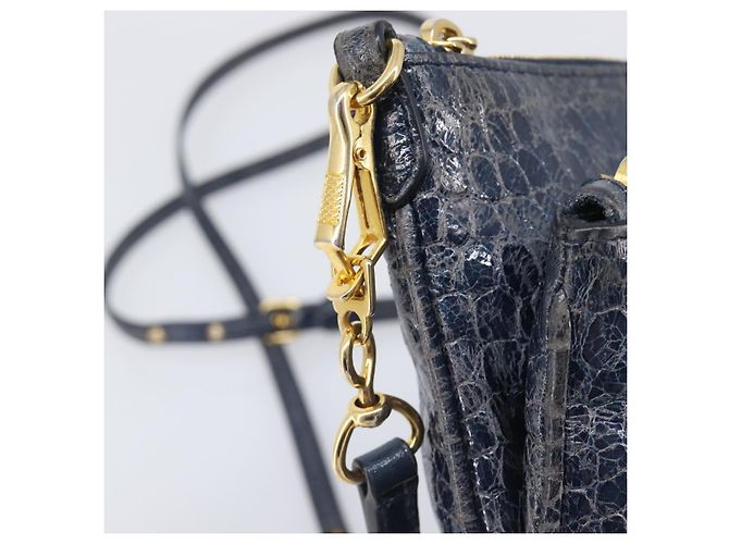 Miu Miu Shoulder Bag Leather Blue Gold - vista 21