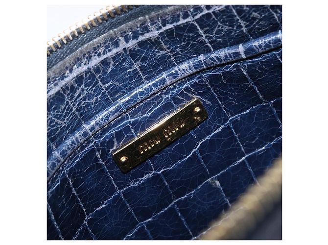 Miu Miu Shoulder Bag Leather Blue Gold - vista 22
