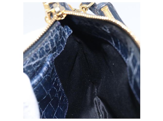 Miu Miu Shoulder Bag Leather Blue Gold - vista 23
