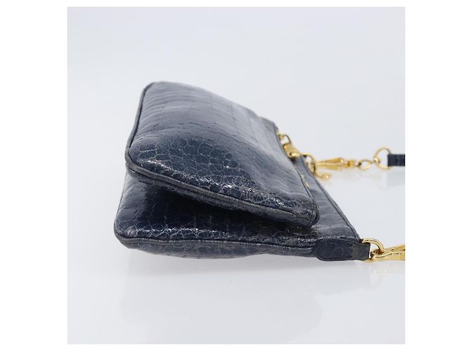 Miu Miu Shoulder Bag Leather Blue Gold - vista 3