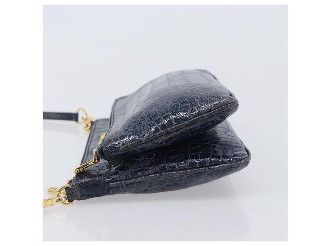 Miu Miu Shoulder Bag Leather Blue Gold - vista 4