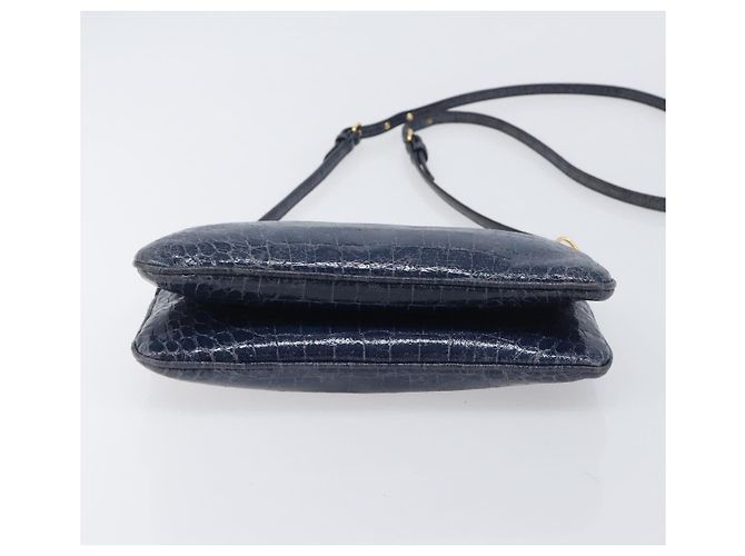 Miu Miu Shoulder Bag Leather Blue Gold - vista 5