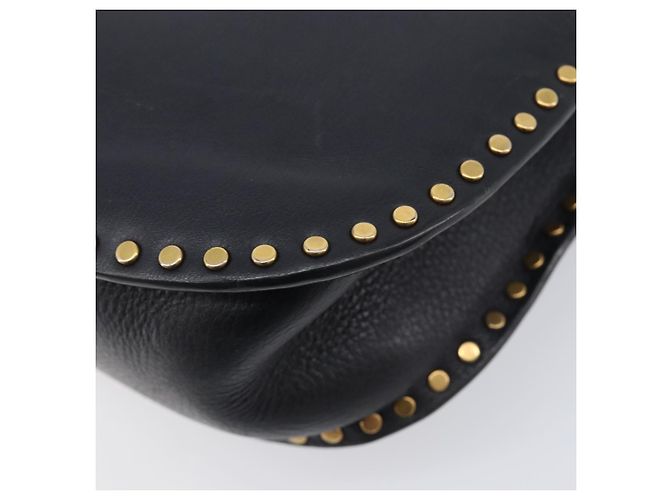 Chloé Chloe Hudson Shoulder Bag Leather Black Gold - vista 13