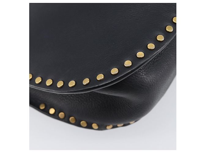 Chloé Chloe Hudson Shoulder Bag Leather Black Gold - vista 14