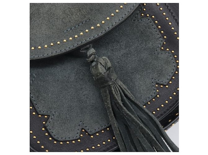 Chloé Chloe Hudson Shoulder Bag Leather Black Gold - vista 16