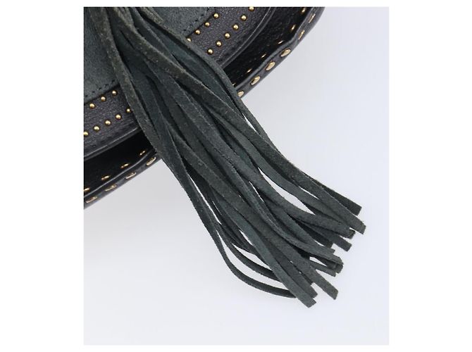 Chloé Chloe Hudson Shoulder Bag Leather Black Gold - vista 17