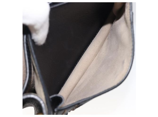 Chloé Chloe Hudson Shoulder Bag Leather Black Gold - vista 24