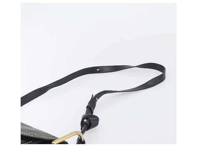 Chloé Chloe Hudson Shoulder Bag Leather Black Gold - vista 8