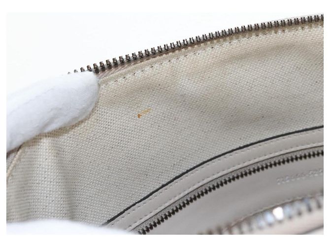 GUCCI Ophdia GG Sherry Line Hand Bag Leather 2way White Gold 715666 - vista 11
