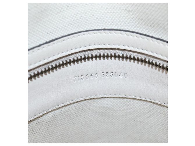GUCCI Ophdia GG Sherry Line Hand Bag Leather 2way White Gold 715666 - vista 12